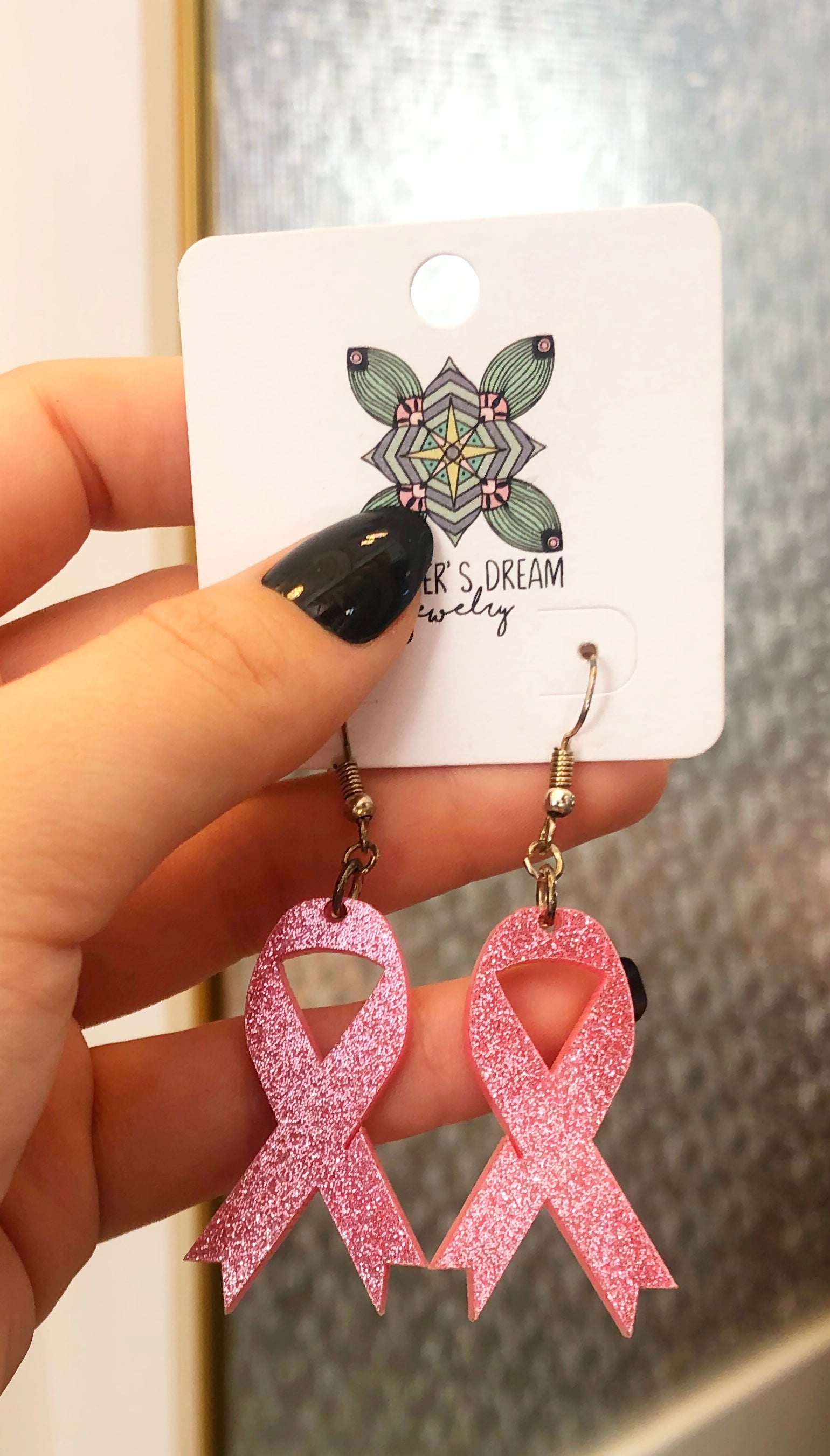 Khutsala™ Artisans Pink Breast Cancer Ribbon Earrings 1 pair | Oriental  Trading